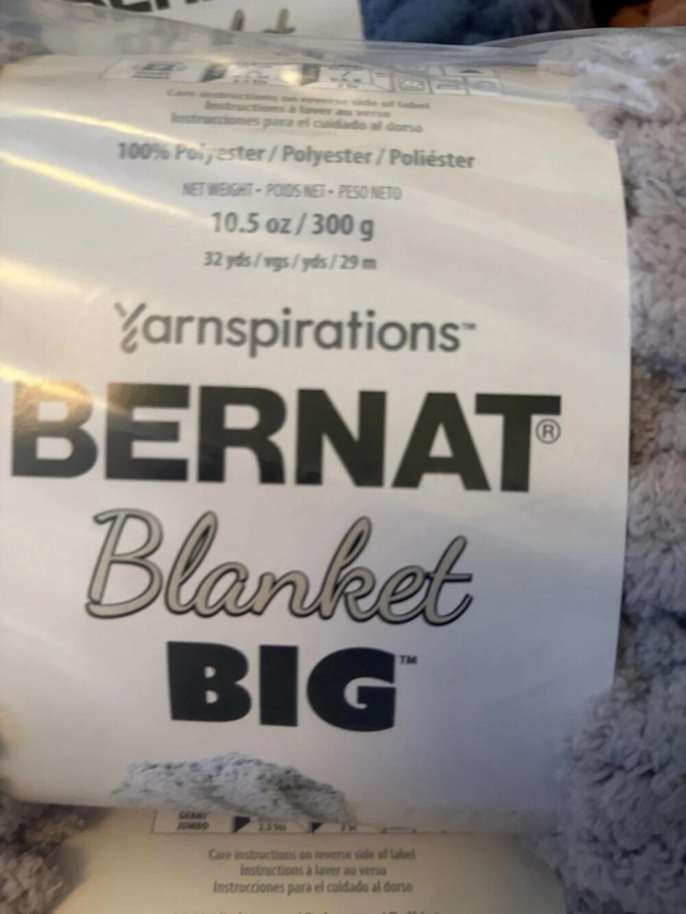 Bernat Blanket BIG Chunky Yarnk PALE GRAY 4-Pack